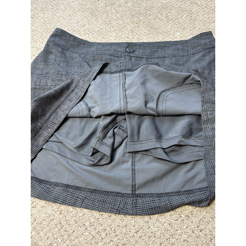 prAna Women's Athletic Skort Size 4 Geometric Pattern Gray Stretch Pockets - Picture 4 of 7